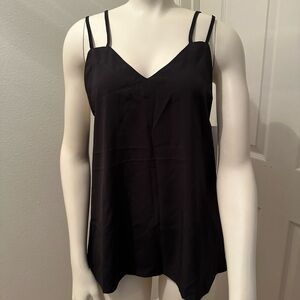 Heidi Houston black dressy cami spaghetti strap size large flowy new
